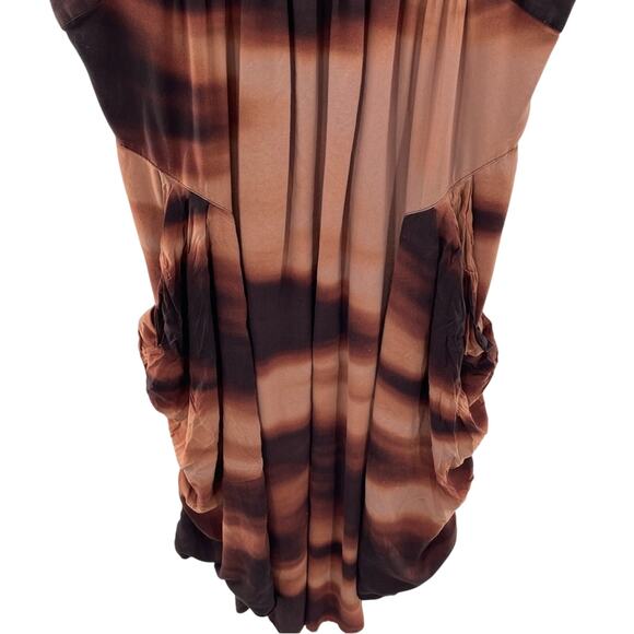 Hurley Neutral Earthtone Draped Pocket Mini Dress Witchy Goblincore Fairy Size M - Picture 5 of 8